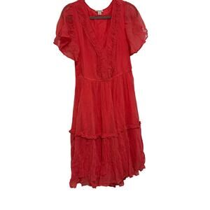 Sundance salmon pink flowy mini dress